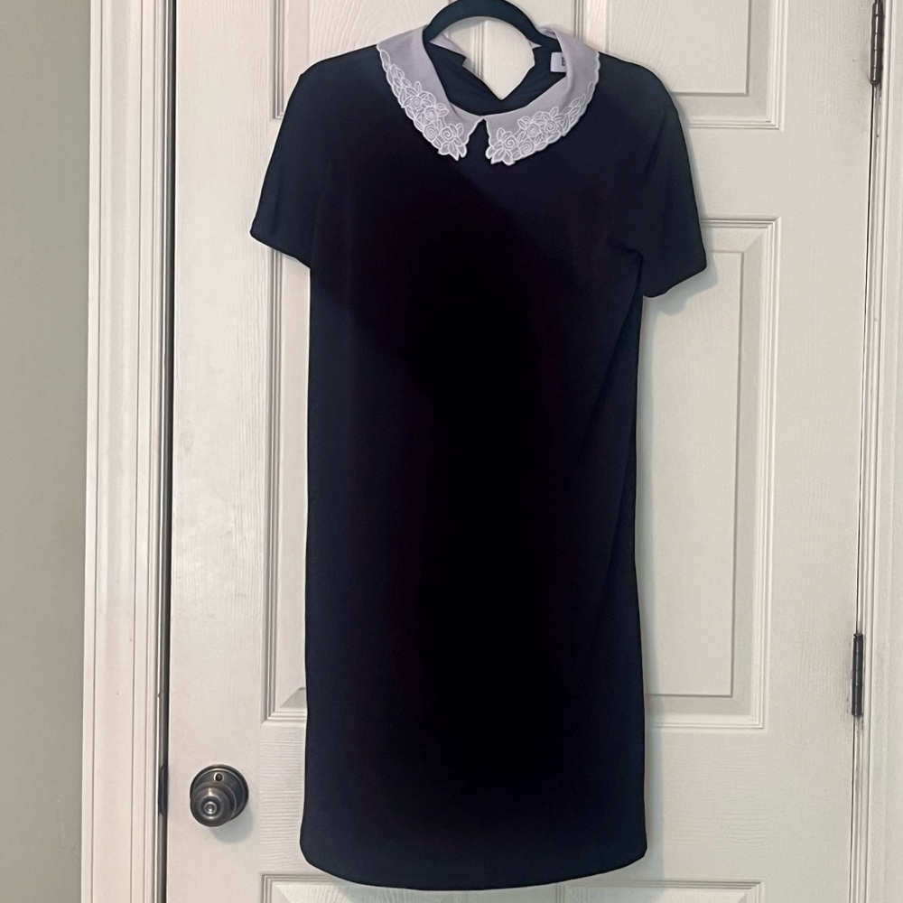 Elle Blue Sheath Dress with Peter Pan Collar